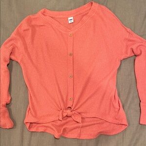Kid’s Coral Button-Up Top